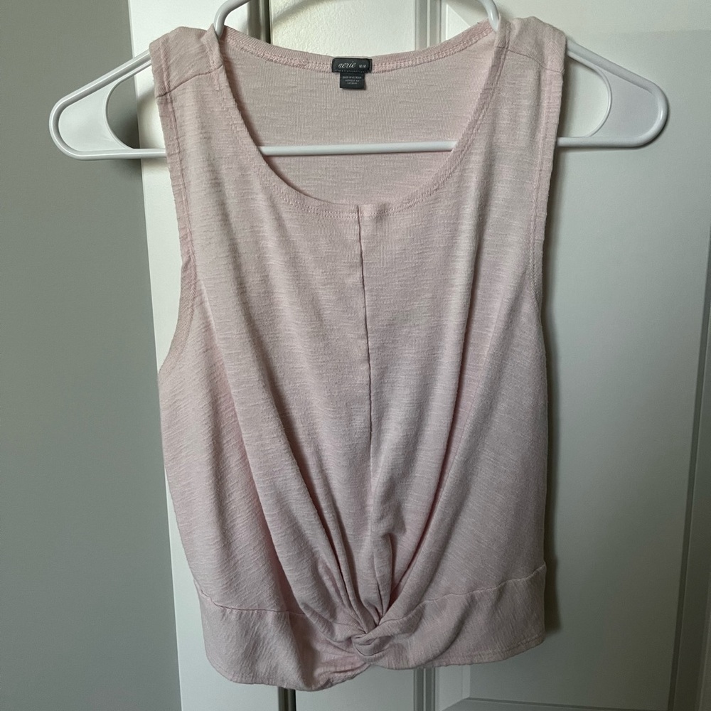 aerie cropped twist front tank top